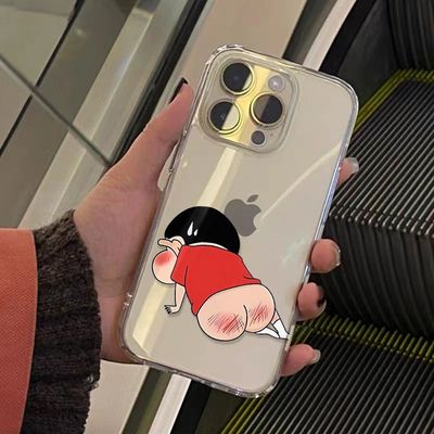 红屁屁蜡笔小新适用小米17/1514Ultra手机壳civi3透明Turbo4Pro红米K90K80至尊版K70K60学生note15Pro+141312