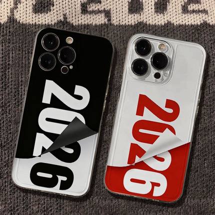 新年2026翻页适用小米17/151413Ultra手机壳civi3透明Turbo4Pro红米K90K80至尊版K70K60学生note15Pro+141312