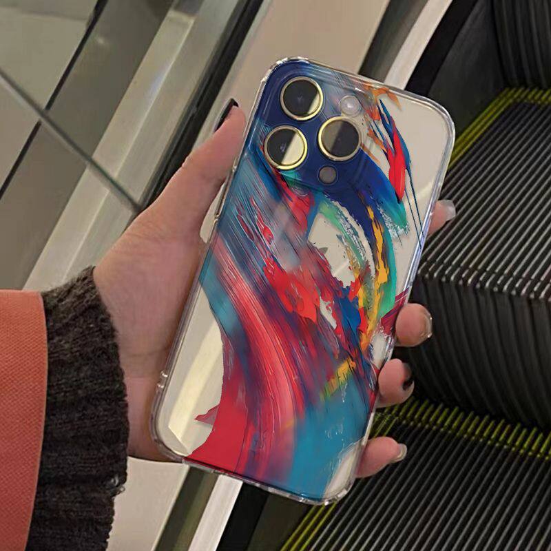 艺术水彩油画适用真我GTNeo3/Neo2T手机壳GT7Pro透明realme1213Pro+V11V13V20V25V30tV50sV60学生Q3iQ5狂欢版