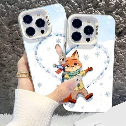 雪地爱心朱迪尼克适用iQOOZ10Turbo+Z9Z8xZ7i手机壳iQOONeo11109SPro+87竞速版6SE彩银磨砂爱酷iQOO15131211s
