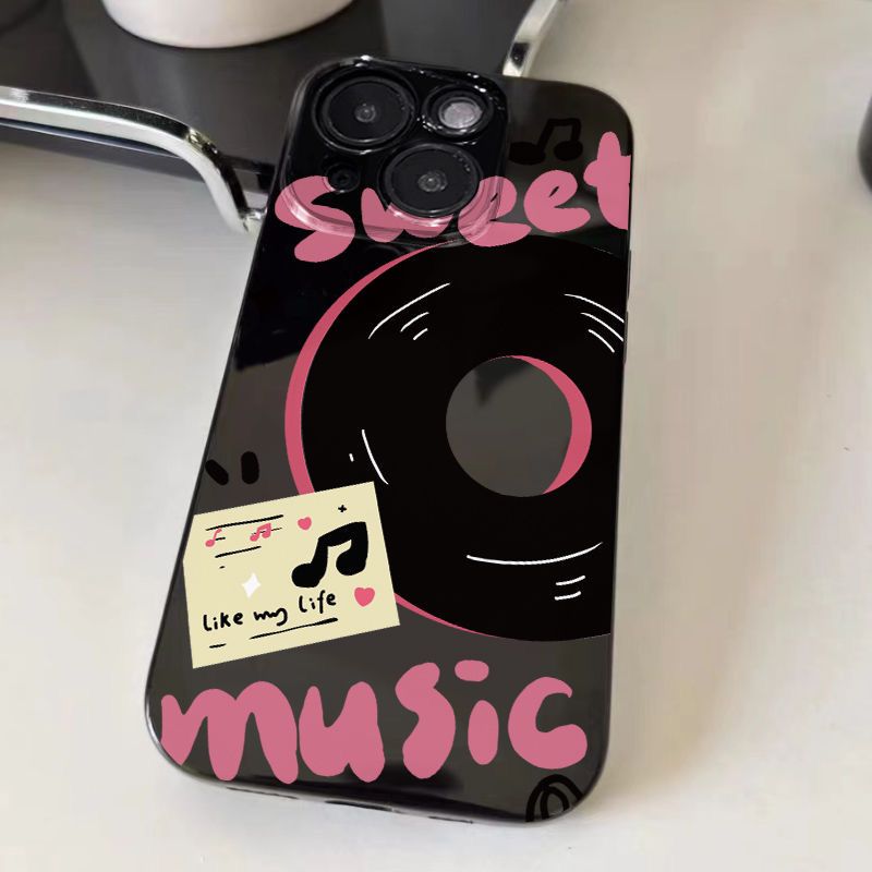 个性英文碟片适用iQOOZ10TurboZ9Z8Z7Z6Z5手机壳黑色iQOONeo9SPro+87竞速版65SE爱酷iQOO131211s少女生U1xU5e