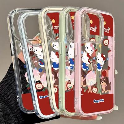 小屋子凯蒂猫适用vivoY500手机壳y300y200i透明二合一可放卡片y100ty93y78+y76sy53sy37Proy36my31sy30标准版