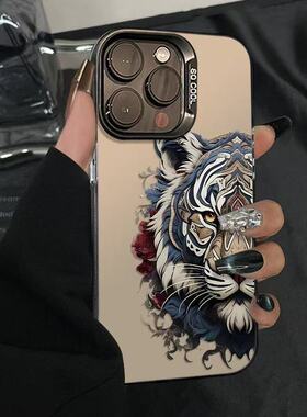 国潮凶猛老虎适用真我GTNeo7Turbo手机壳GTNeo5/Neo6SE彩银磨砂Realme151413Pro+高级感学生V70V60V50V25V13