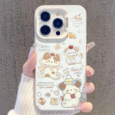 镂空可爱小狗适用OPPOReno151413手机壳K12K13Turbo彩银磨砂FindX9/X8S+A6Pro学生A1A2A3xA5活力版A58A96A97