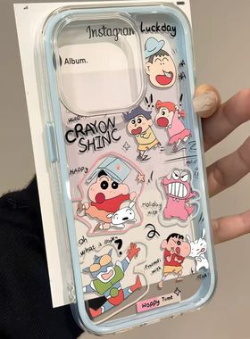 蜡笔小新全员适用vivoY500手机壳y300y200i透明二合一可放卡片y100ty78+y76sy53sy37Pro女y36my31sy30标准版