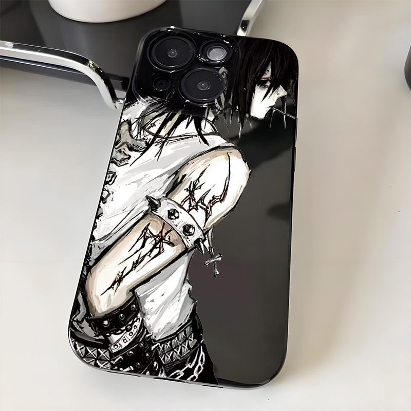 拽酷朋克男孩女孩适用OPPOReno151413手机壳R15K13Turbo黑色FindX9Pro/X8S+x7Ultra学生A5活力版a58a93a96a97