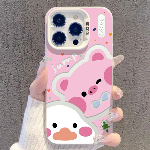贴贴小猪小鸭适用GT8真我Neo7Turbo手机壳GTNeo5/Neo6SE彩银磨砂Realme1514Pro+V70sV60V50V25学生Q5狂欢版