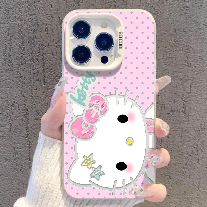 波点粉猫咪适用iPhone17Air/16Promax手机壳彩银磨砂苹果1213mini/1415Plus学生XRXS高级感SE3代6s/78Plus