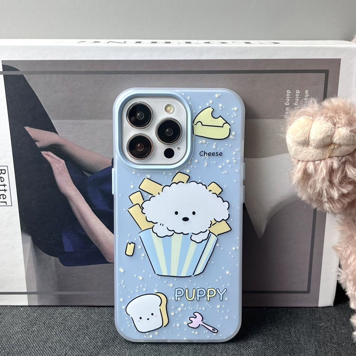 泼墨薯条小狗适用荣耀Power畅玩60Plus手机壳4003002001009080双层二合一play7T/9T少女生x60ix30x40GTx50i+