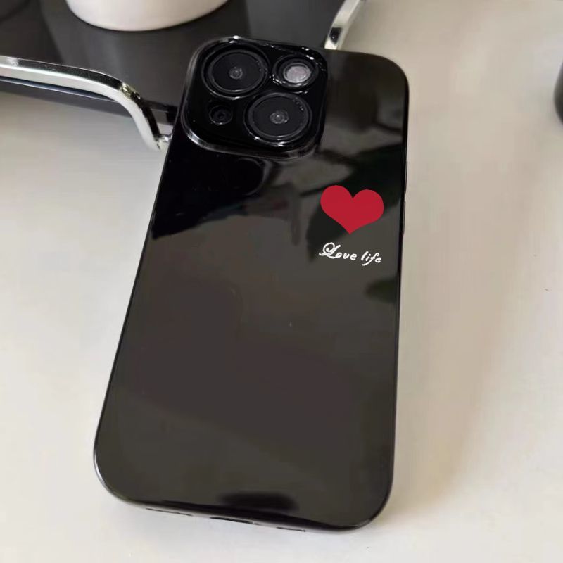 日韩简约爱心适用真我GTNeo3/Neo2T手机壳realme1012Pro+黑色V11V13V20V15V25V30tV50s学生Q2Q3iQ5狂欢版
