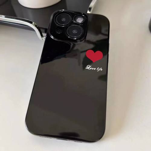 日韩简约爱心适用真我GTNeo3/Neo2T手机壳realme1012Pro+黑色V5V11V13V15V23V23V25V30t学生Q2Q3iQ5狂欢版