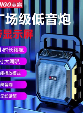 Chigo/志高 M63手提蓝牙音箱家用户外便携式音炮话筒K歌广场舞大