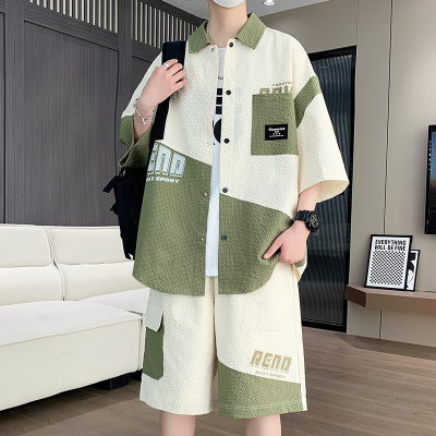 夏季衬衫短袖短裤套装穿搭酷帅