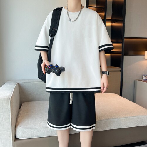 青少年休闲运动服套装纯色简约