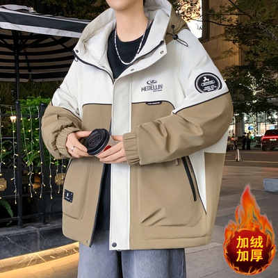 青少年工装棉服外套男款秋冬季