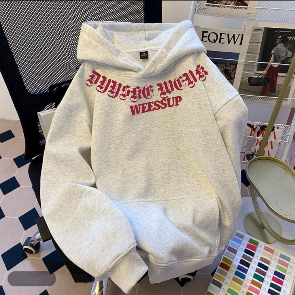 潮流青少年字母印花连帽卫衣男女