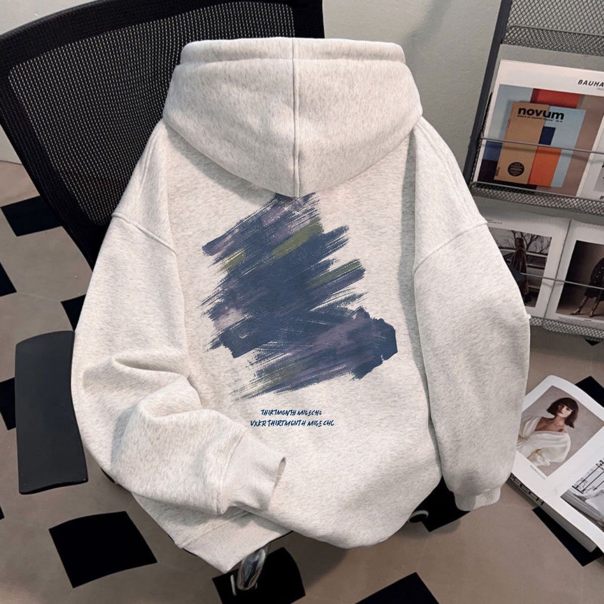 潮牌个性涂鸦印花连帽卫衣男女秋