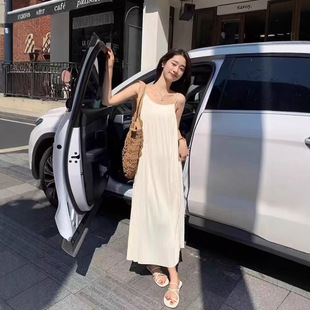 宽松气质新款 吊带性感连衣裙修身 裙子长款 风格 吊带裙 显瘦法式 夏季