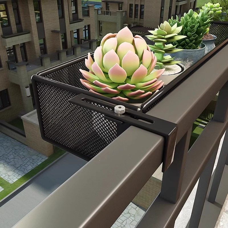 阳台花架置物架窗外窗台护杆悬挂花架挂篮架多肉绿萝花盆铁艺托架,收纳整理,阳台置物架,淘宝优惠券,粉丝福利购,淘宝优惠卷