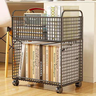 书架桌边可移动置物架多层书包收纳架小推车办公桌下书本整理神器