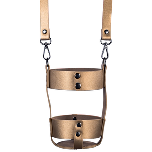 茗元素简约斜挎保温杯套620ml杯带通用手提水杯套防摔背带保护套