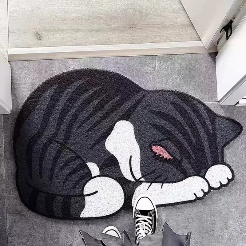 卡通丝圈猫咪地垫家用防滑地垫入户门垫耐磨异形可裁剪易打理脚垫,居家布艺,入户地垫,淘宝优惠券,粉丝福利购,淘宝优惠卷