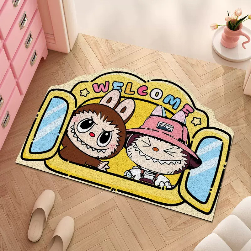 拉布布卡通丝圈入户地垫多巴胺