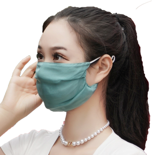 桑蚕丝口罩遮阳双层薄透气春夏季面罩真丝加大防晒户外男女黑全脸