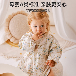 宝宝好看的罩衣吃饭婴儿长袖喂饭围兜辅食饭兜防脏防水围裙四季款