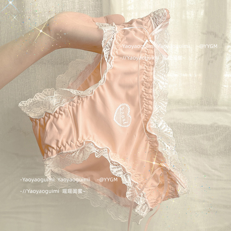 瑶瑶闺蜜秋冬冰丝纯欲洛丽塔粉色内裤女性感大码200斤胖mm三角裤,女士内衣/男士内衣/家居服,女三角裤,淘宝优惠券,粉丝福利购,淘宝优惠卷