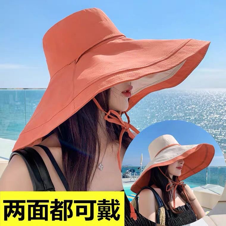 双面渔夫帽女夏季韩版大帽檐遮脸
