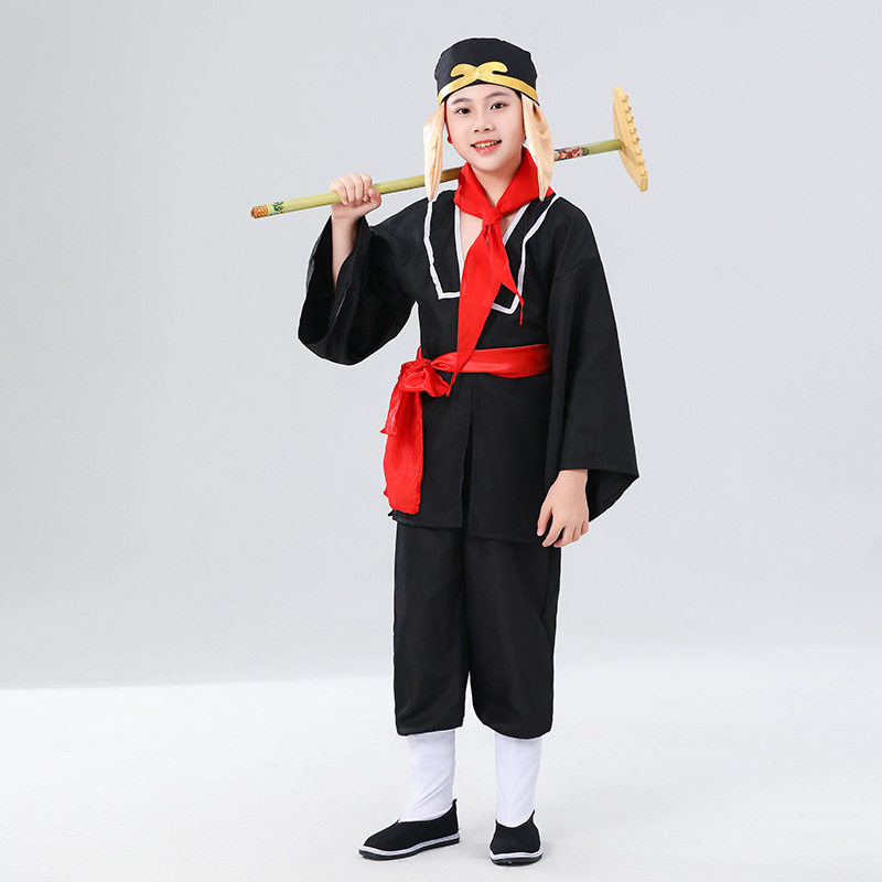 儿童猪八戒古装COS演出服配耙子