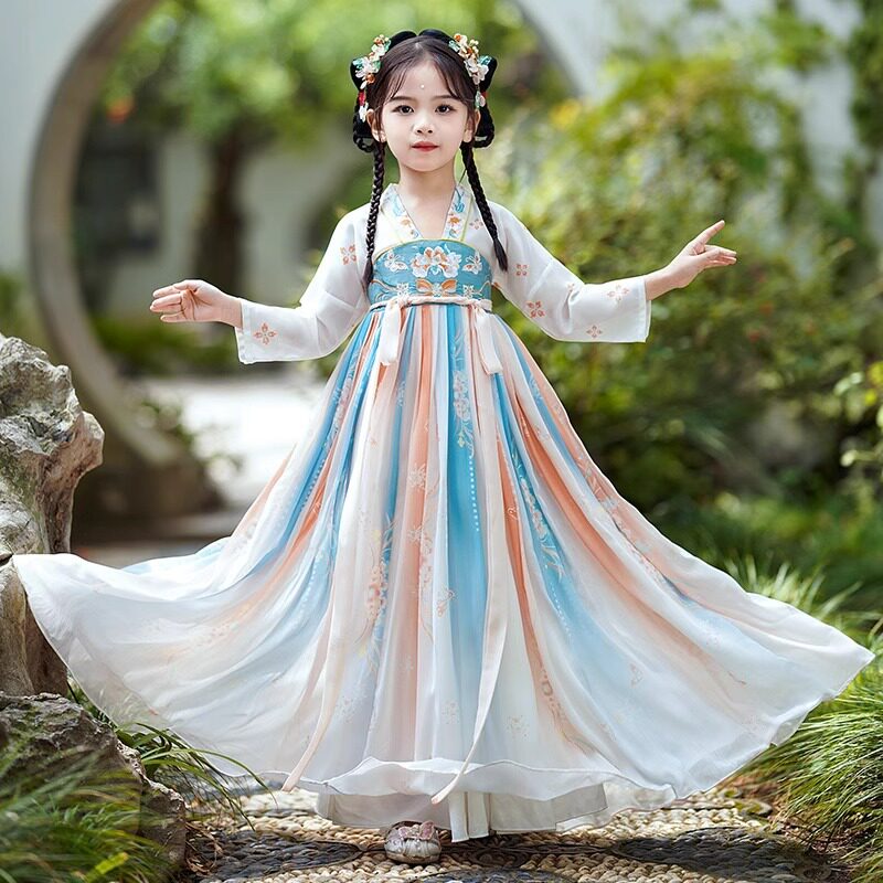 汉服女童夏季新款长袖古装襦裙