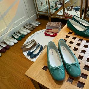 MEENA RULES 蒂芙尼蓝意大利新款法式超软小羊皮芭蕾舞鞋平底鞋女