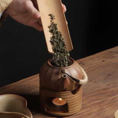 柴烧手作茶壶功夫茶具套装提梁壶家用泡茶器单壶轻奢手工粗陶复古