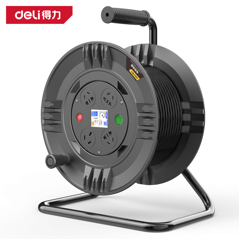 deli得力DL8850S-25电缆线盘50m2.5线径16A(黑)(台)