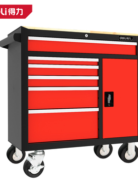 deli得力DQ02308八抽屉工具车1120×460×1060mm(红)(台)