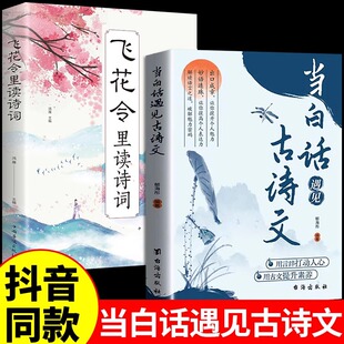 魅力清雅诗词正版 当白话遇见古诗文全2册 青少年作文素材积累提升语言 飞花令里读诗词枕上诗书名言佳句小辞典 图书藉 中国古诗词