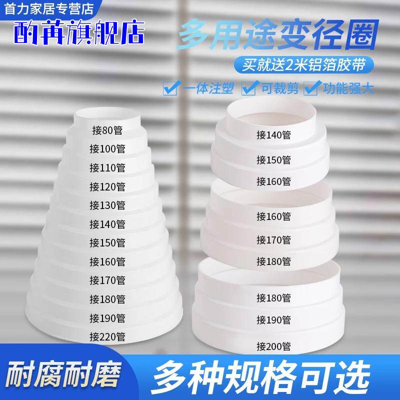 厨房吸抽油烟机排烟管变径圈排风烟道管大小转换接头止逆阀变径