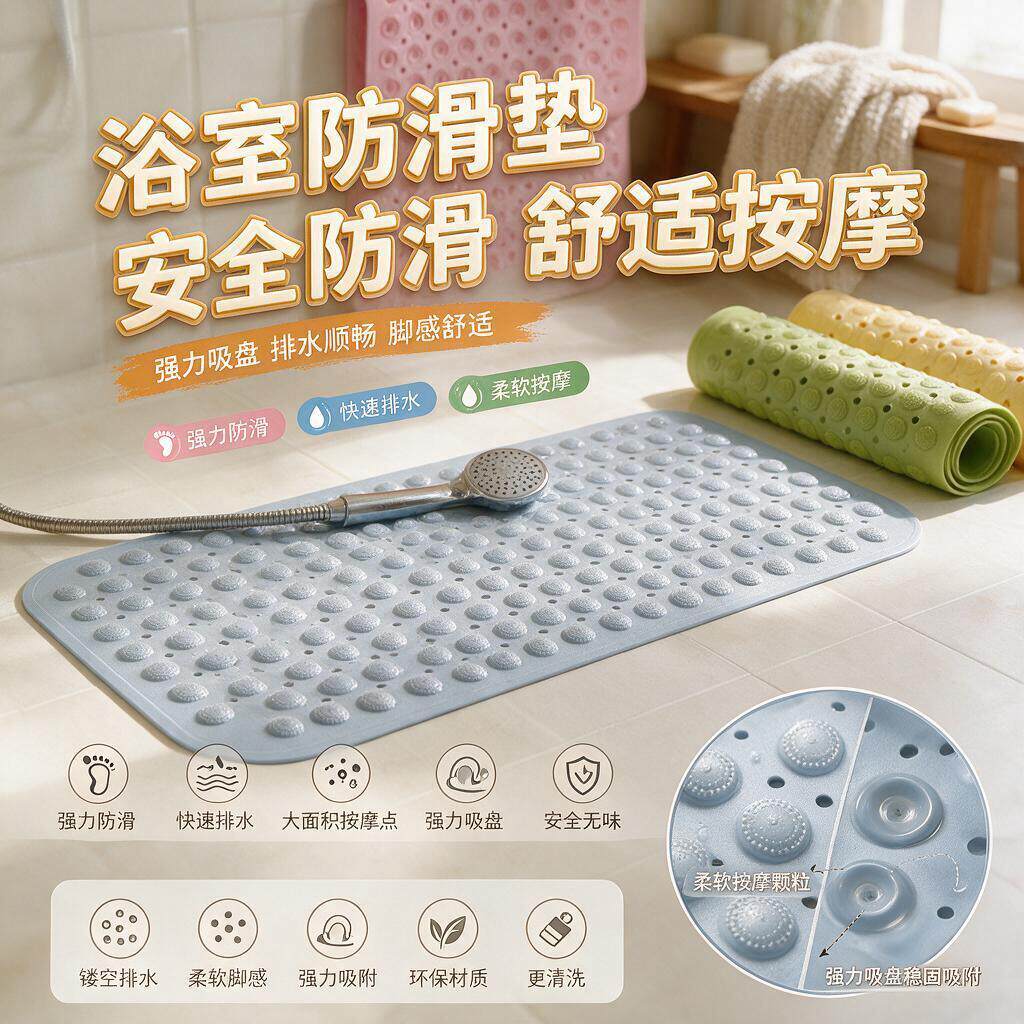 淋浴房脚垫浴室防滑垫洗澡浴缸卫生间厕所隔水垫卫浴防水子家用地