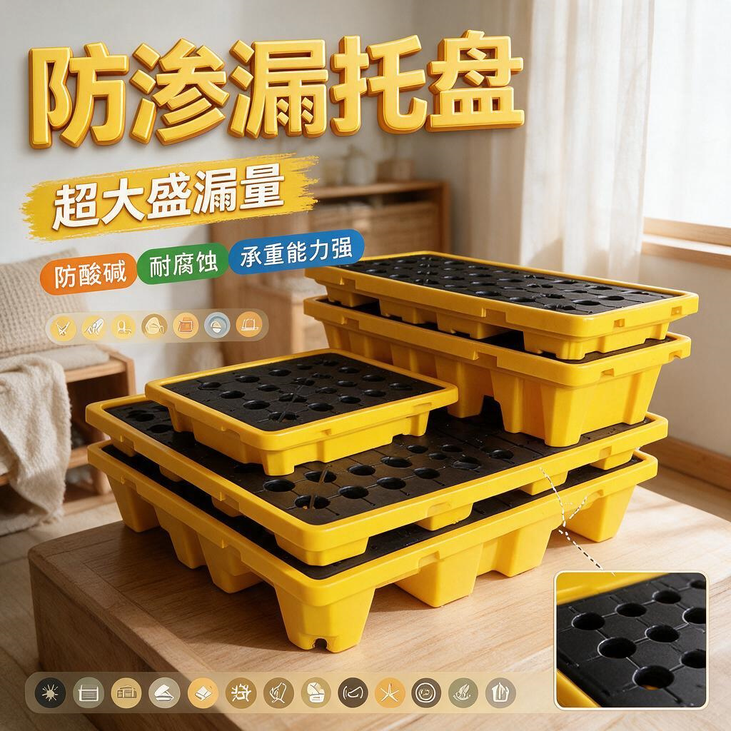 危废防渗漏托盘化学品防泄漏平台机油二次容器油桶废液泄露接油盘