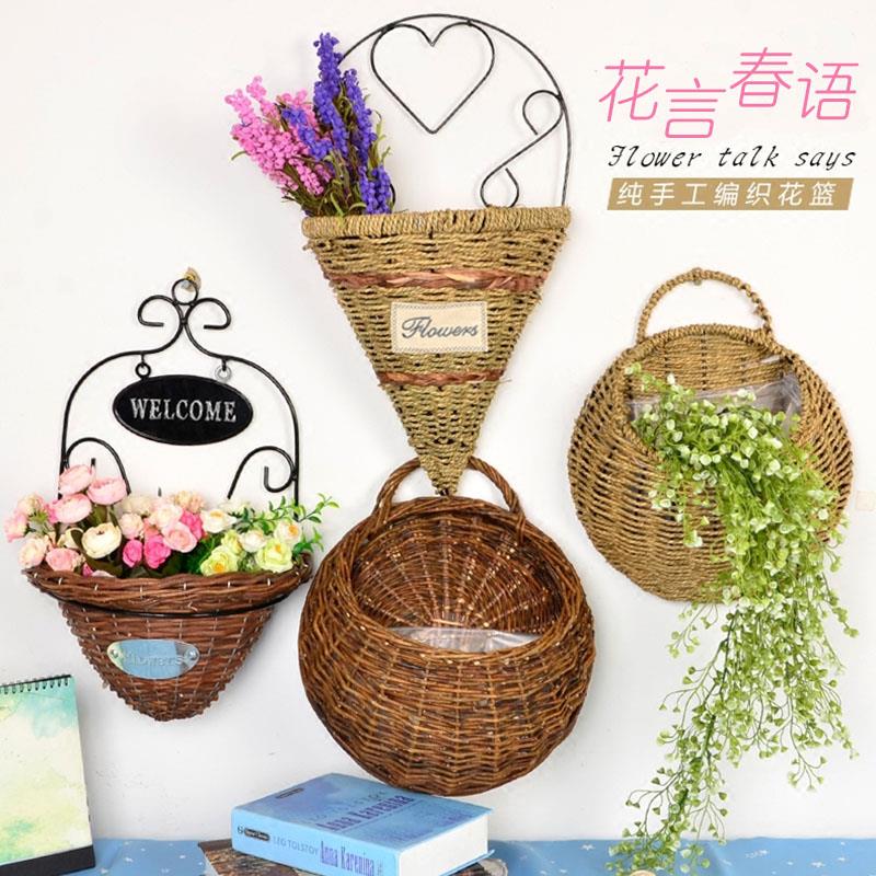 创意墙面墙壁装饰挂件北欧ins仿真植物壁挂假花客厅餐厅墙上挂花