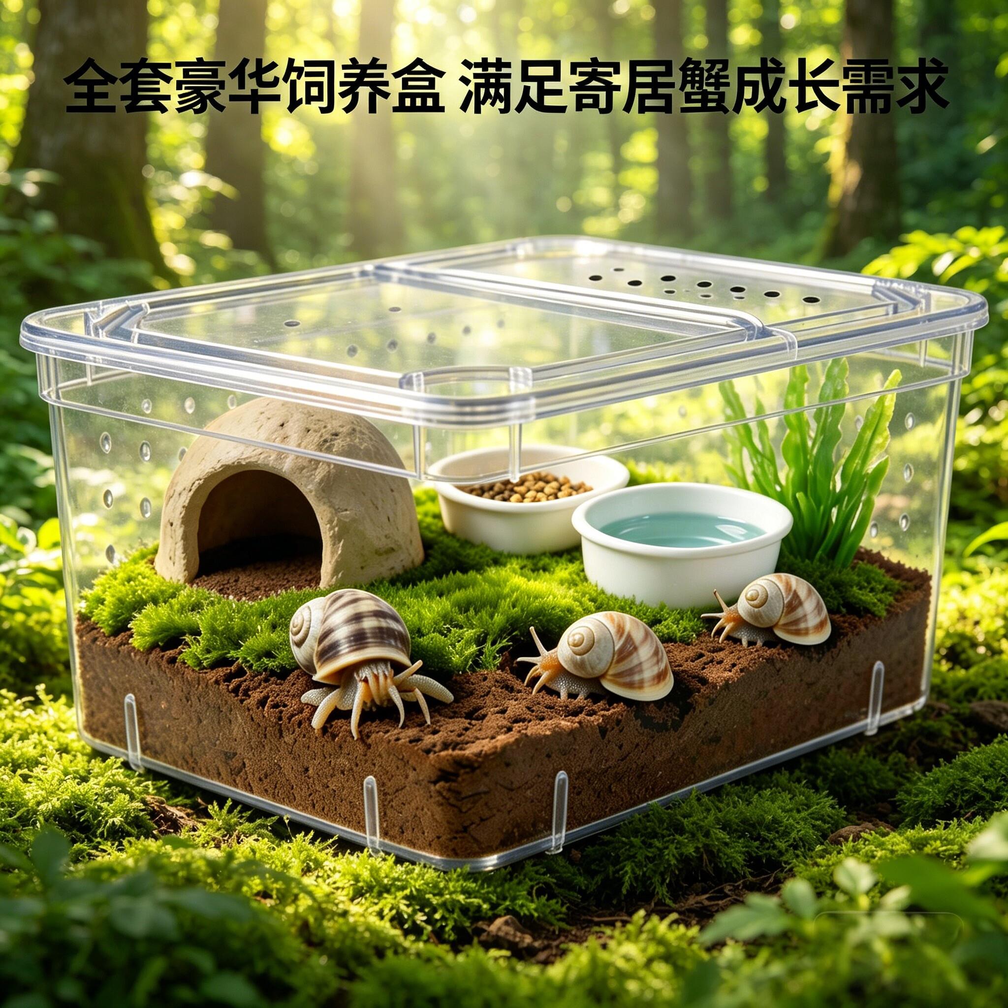 寄居蟹用品寄居蟹新手套装宠物螃蟹幼儿园养殖箱桌面迷你小动