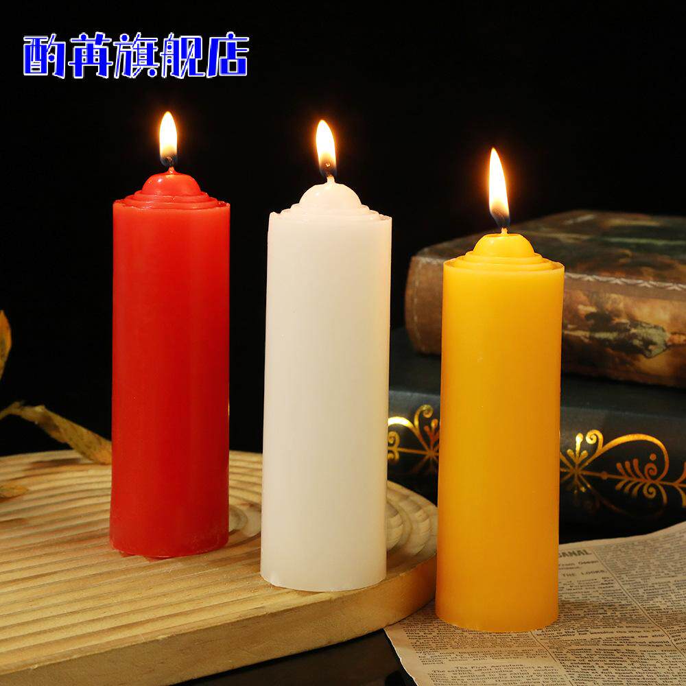 家用大号红色蜡烛应急防灾照明停电专用无烟无味特粗白色耐用腊