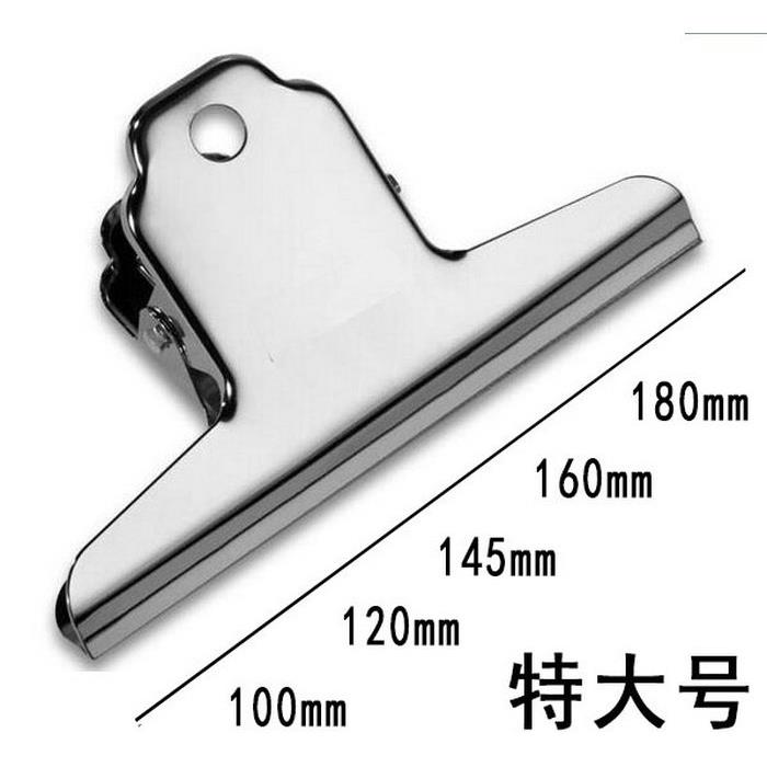 特大山形不锈钢票夹 素描纸用画板夹子办公大号夹不锈钢 强力铁夹