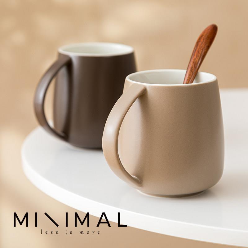 北欧哑光马克杯陶瓷杯子水杯办公室把手杯家用牛奶杯喝水杯茶杯