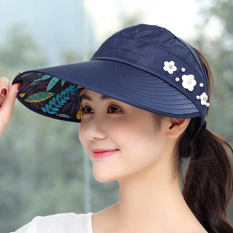 遮阳帽女防晒大沿帽夏天休闲百搭出游韩版夏季可折叠遮脸太阳帽子