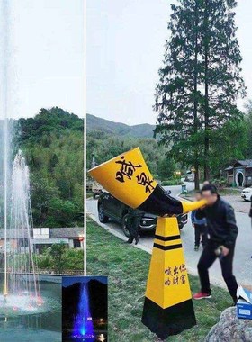 呐喊喷泉景区网红打卡声控感应互动号角高声呐喊数控设备景观厂家