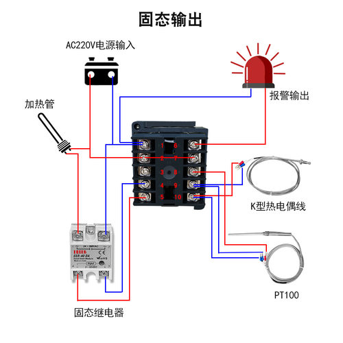温控器C100固态继电器40DA感温探头1米温控仪可调温超值3件套