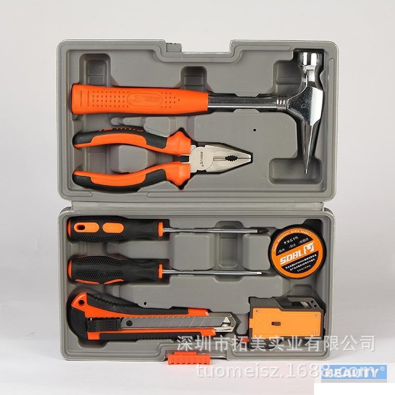 11件套车载应急工具箱SD-007-D电胶布美工刀螺丝刀羊角锤